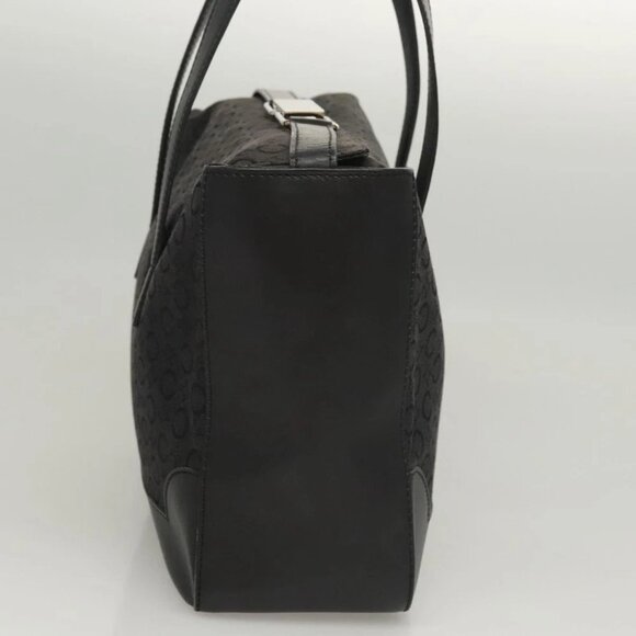 CELINE C Macadam Canvas Hand Bag Black Silver Auth bs24420 - Picture 4 of 15